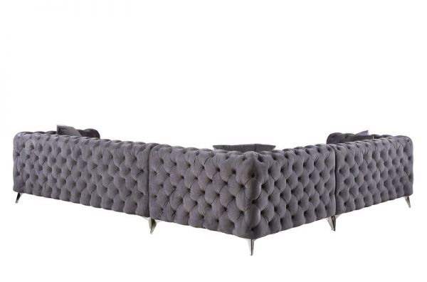 Phillip Gray Velvet Sectional 132"