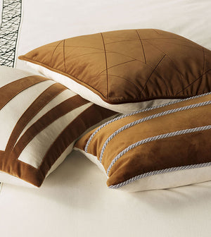 Mogul 20" Pillow/ Ivory and Brown