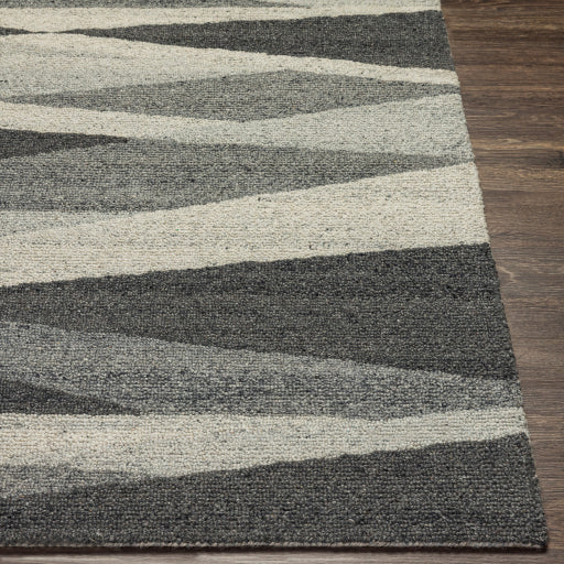Madelyn Gray, Light Gray, Charcoal and Black Rug