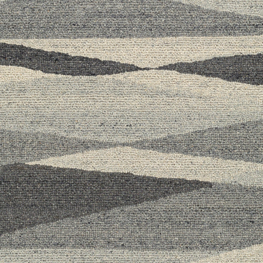 Madelyn Gray, Light Gray, Charcoal and Black Rug