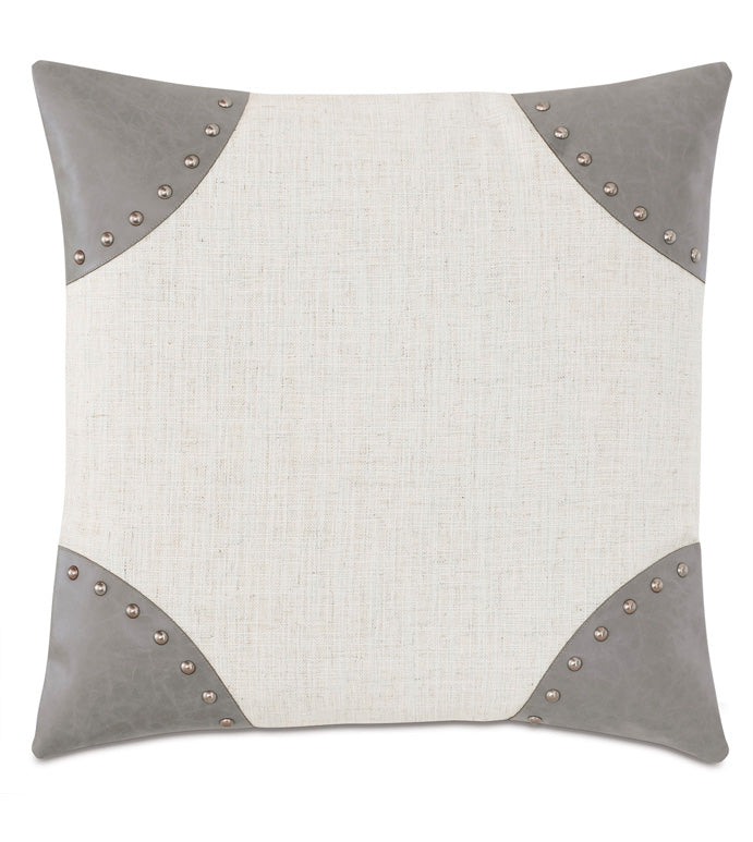 Wiler 13x22 Lumbar Pillow/ White and Gray