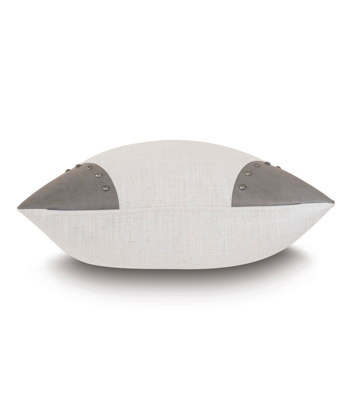 Wiler 13x22 Lumbar Pillow/ White and Gray