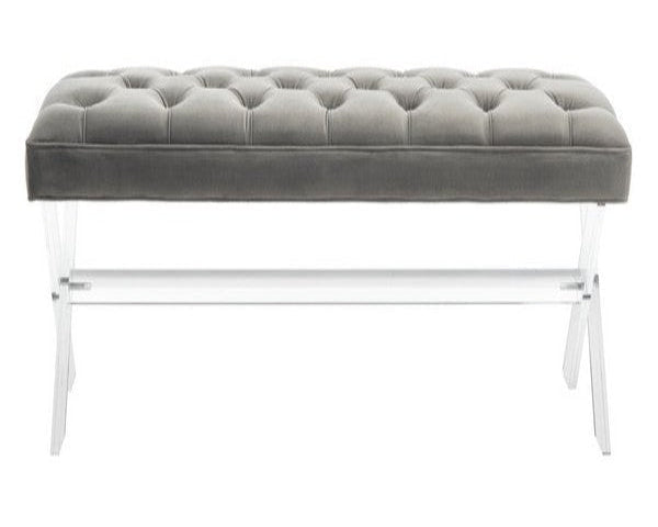 Mena Velvet Tufted Bench