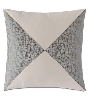 Glenbrook 20" Pillow/ Ivory and Silver