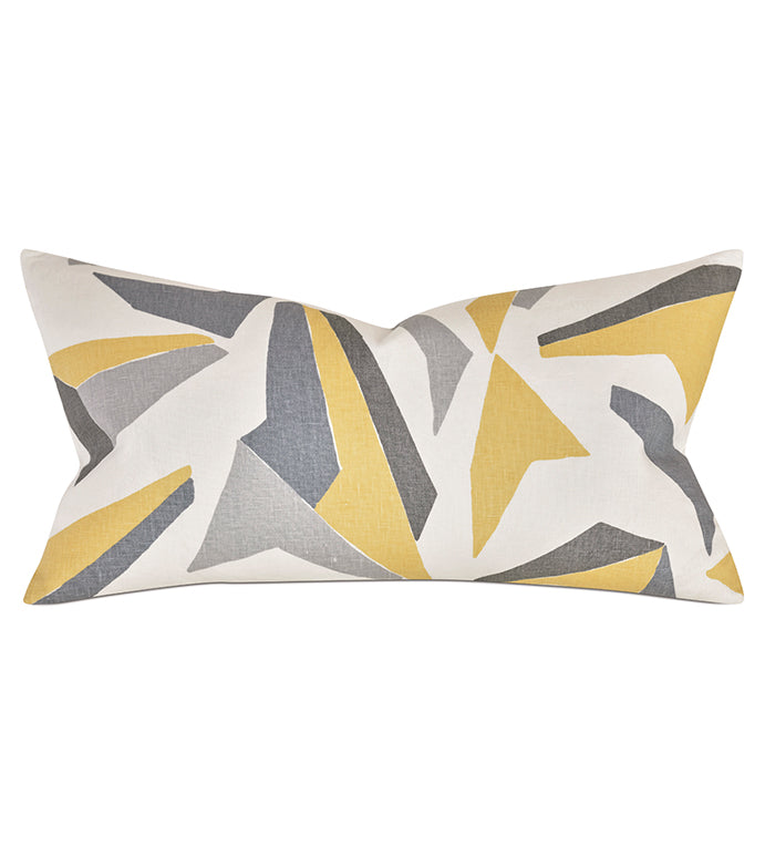 Sunrise Manor 15x26 Lumbar Pillow/ Grey and Yellow