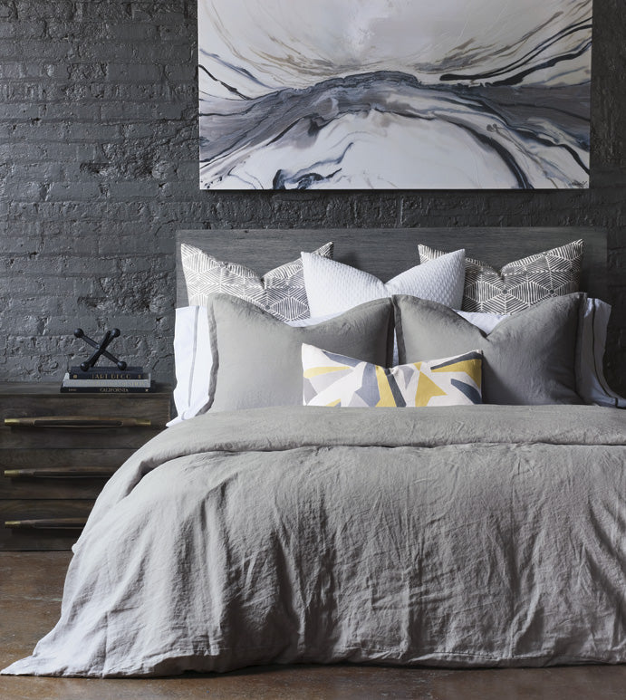 Sunrise Manor 15x26 Lumbar Pillow/ Grey and Yellow