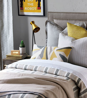 Sunrise Manor 15x26 Lumbar Pillow/ Grey and Yellow