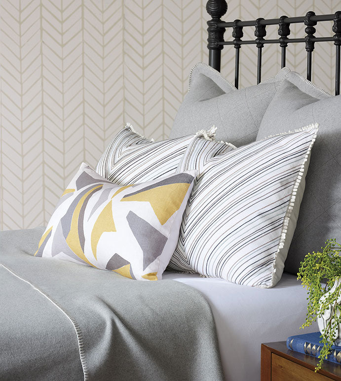 Sunrise Manor 15x26 Lumbar Pillow/ Grey and Yellow