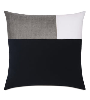 Austin 22" Pillow/ Black, White and Grey