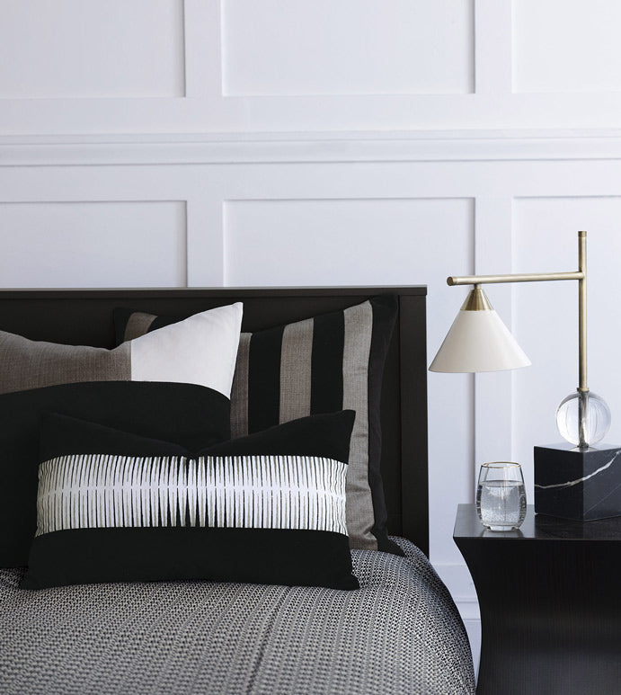 Armina 13x22 Lumbar Pillow/ Black