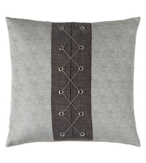 Bennett 22" Pillow/ Grey and Taupe